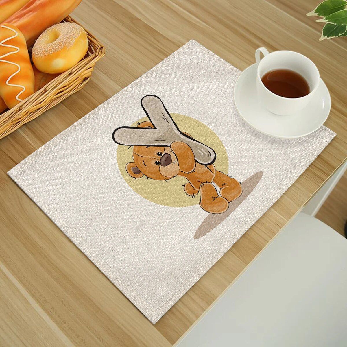 Cute Cartoon Animal Bear Kitchen Placemat for Children