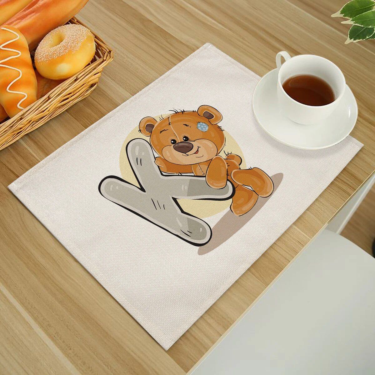Cute Cartoon Animal Bear Kitchen Placemat for Children