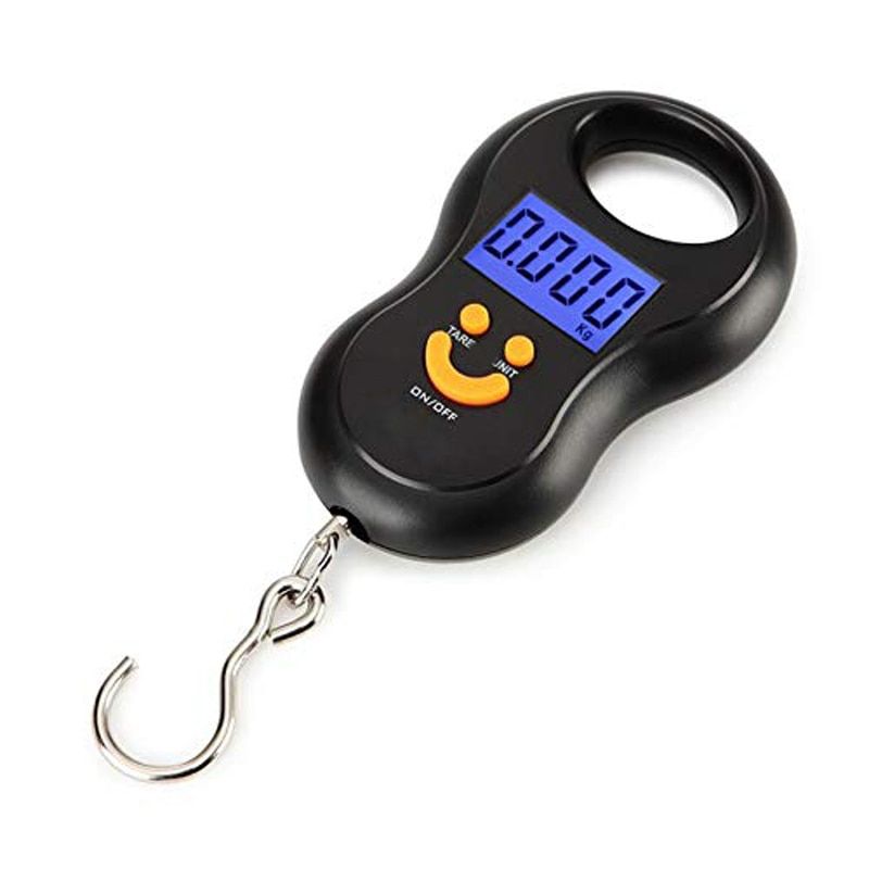 Compact LCD Digital Hanging Scale - 50Kg Capacity, Precision Weighing for Kitchen, Fishing, and Travel