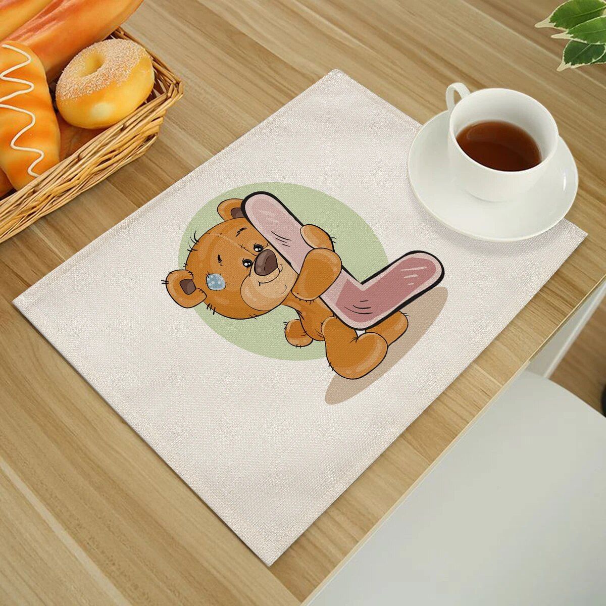 Cute Cartoon Animal Bear Kitchen Placemat for Children