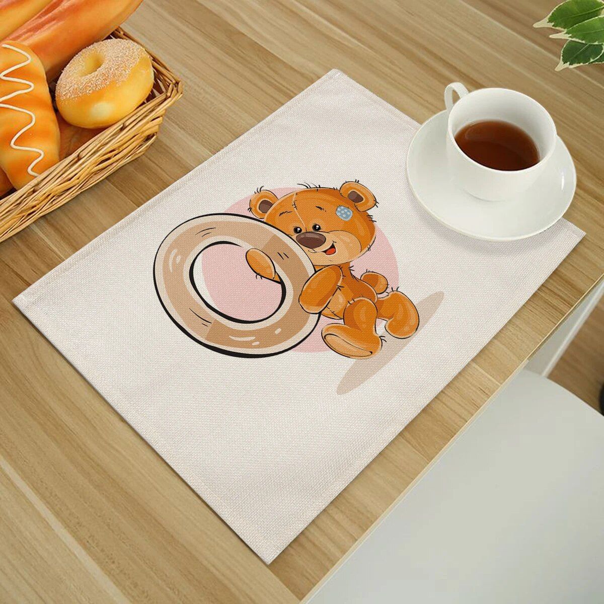Cute Cartoon Animal Bear Kitchen Placemat for Children