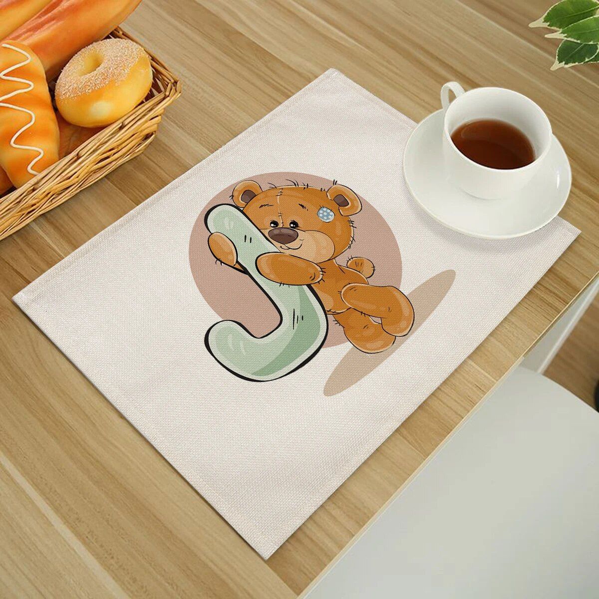 Cute Cartoon Animal Bear Kitchen Placemat for Children