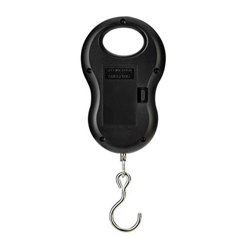 Compact LCD Digital Hanging Scale - 50Kg Capacity, Precision Weighing for Kitchen, Fishing, and Travel