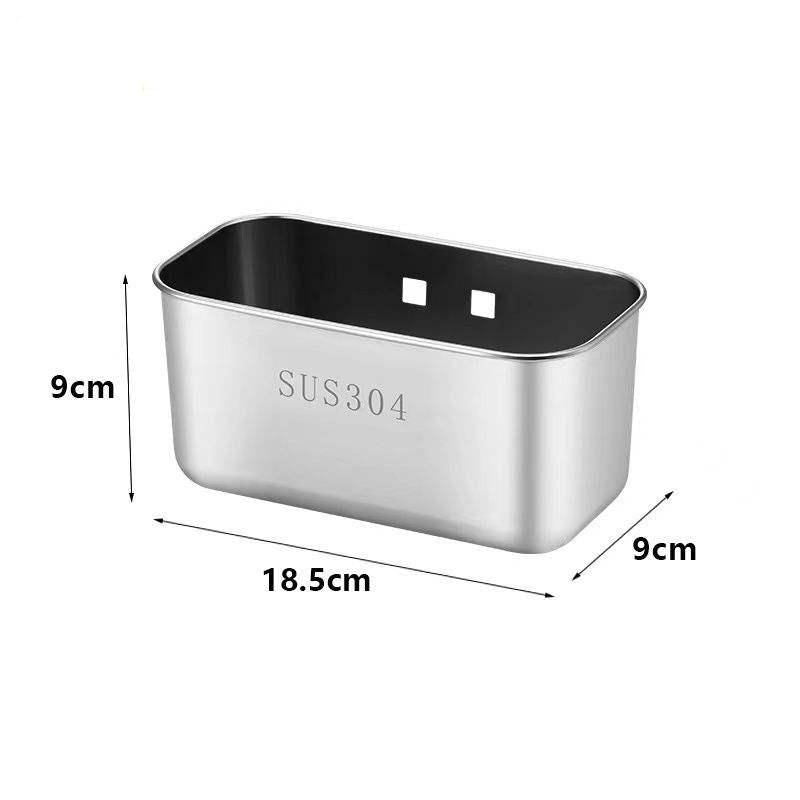 Kitchen Sink Drain Basket Stainless Steel Square Shelf