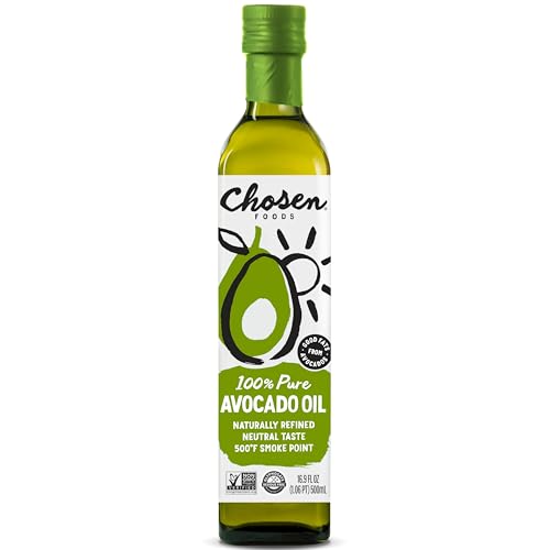 Chosen Foods Avocado Oil, 16.9 Fl Oz - All Purpose Cooking Oil made from 100% Pure Avocados - Non-GMO, Gluten-Free, Keto