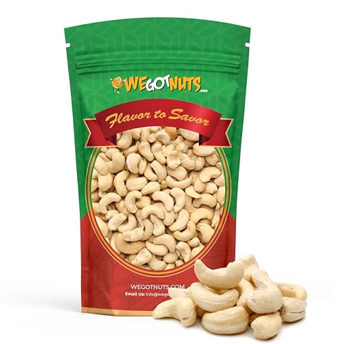 Raw Whole Unsalted Cashews – 5 lbs.- Premium Quality Kosher Raw Cashews By We Got Nuts – Oil-Free Natural, Healthy & Die