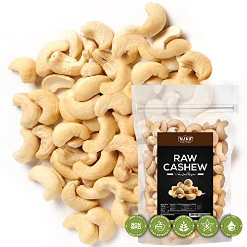 Premium Raw Cashews 64oz (4 lbs.) Non-GMO, No Additives Batch Tested Gluten & Peanut Free, Resealable Pouch for Freshnes