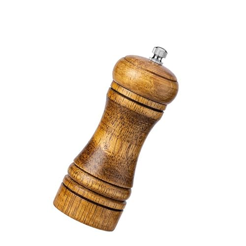 Pepper Grinder Salt Grinder Wooden Pepper Mill Grinder w/Adjustable Coarse, 5 inch Tall Wood Refillable Manual Pepper Gr