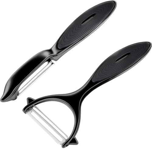 Premium Vegetable Peeler Set – Ultra Sharp Stainless Steel Blades with Non-Slip Ergonomic Handles for Easy Potato, Fruit