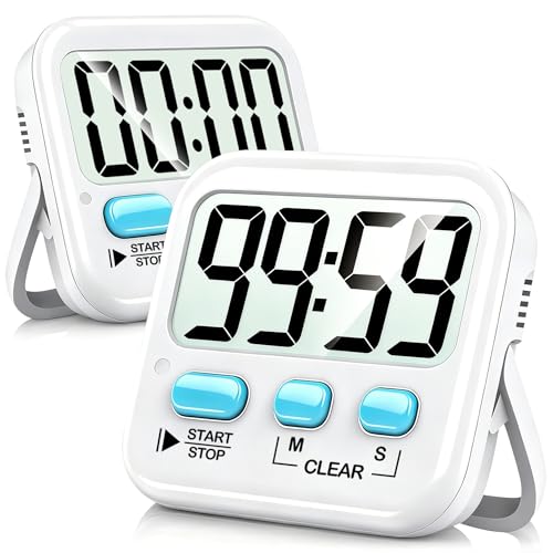 Antonki 2 Pack Digital Timer for Kids, Magnetic Countdown Kitchen Timers for Cooking, Egg, Classroom, Teacher, Exercise,