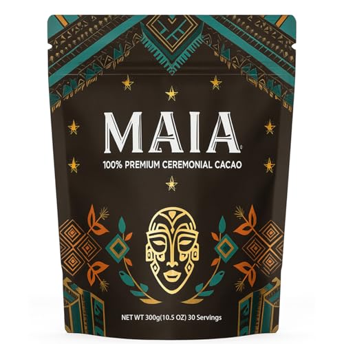 Maia Ceremonial Cacao, with Flavanol, nattokinase, Theobromine, Magnesium and Natural Flavonoids Blend, Supports Circula