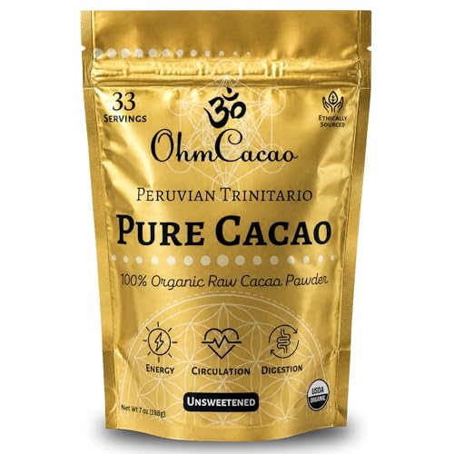 Organic Cacao Powder - Raw Cocoa Powder Unsweetened for Baking & Hot Chocolate | Heavy Metal Tested, Non-Alkalized, High