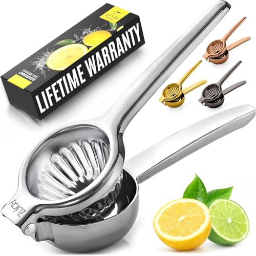 Lemon Squeezer Stainless Steel with Premium Quality Heavy Duty Solid Metal Squeezer Bowl - Large Manual Citrus Press Jui
