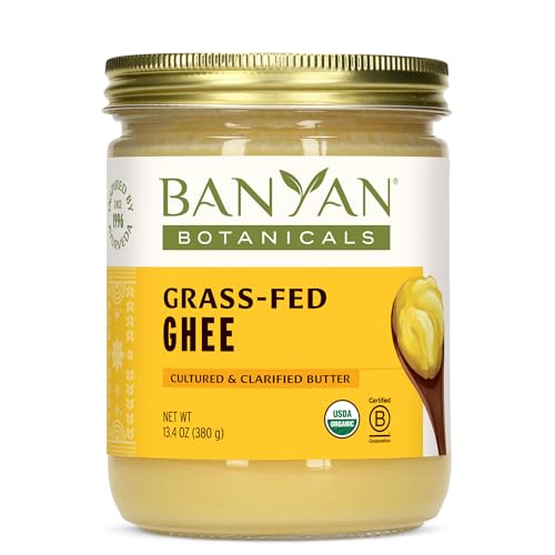 Banyan Botanicals Grass-Fed Ghee – Original Cultured Organic Ghee (Clarified Butter) – Tasty Oil & Butter Alternative fo