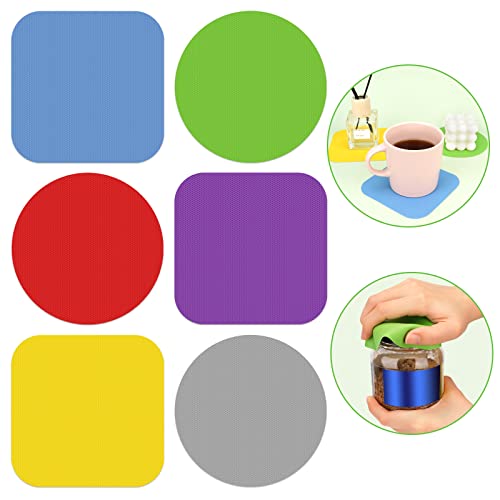 Leezmark 6 Pcs Jar Opener, Rubber Jar Grippers Multi-function Silicone Jar Gripper Pads Bottle Lid Opener Jar Openers fo