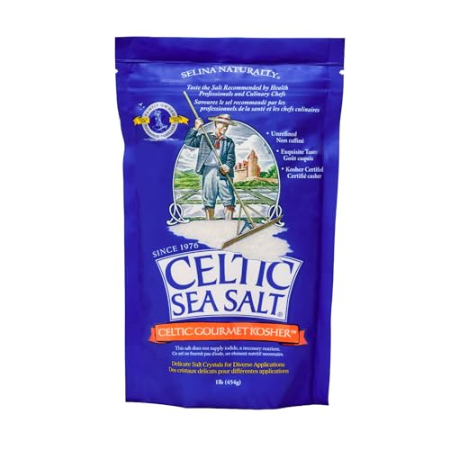 Celtic Sea Salt Kosher – Unrefined Sea Salt, Chef Trusted, Sustainably Harvested, GMP Certified – Cooking, Baking, Meat 