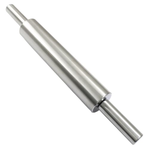 suiwotin Stainless Steel Rolling Pin, 16.9 Inch Rotating Roller for Baking | 360-Degree Rotating, 9.76-Inch Rolling Surf