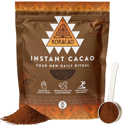 KORACAO Instant Ceremonial Cacao Powder | High-Flavanol Cacao Powder - 1000 MG Per Serving | New Daily Ritual with Harve