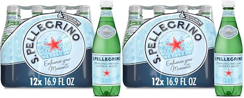 S.Pellegrino Sparkling Natural Mineral Water, Plastic Bottles, 16.9 Fl Oz (Pack of 24)