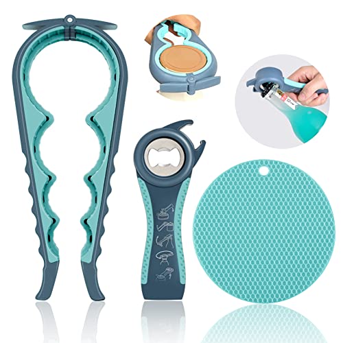 Jar Opener for Weak Hands, Seniors with Arthritis, 5 in 1 Multi Function Bottle Opener Lid Opener For Arthritic Hands wi
