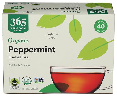 365 Everyday Value, Organic Peppermint Tea (40 Bags), 1.9 Ounce (pack of 12)