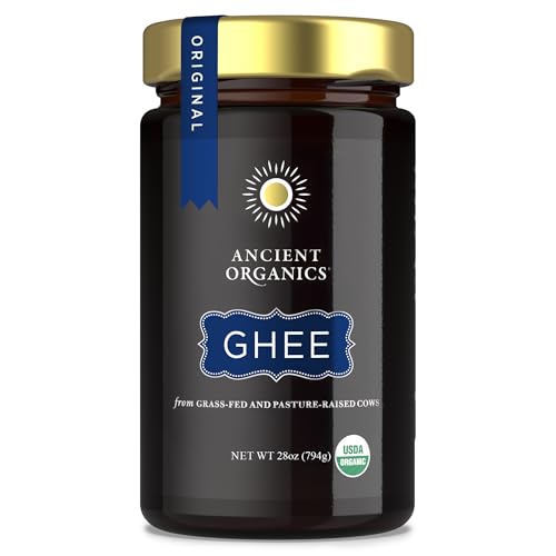 Ancient Organics Ghee - Organic Grass Fed Ghee Butter, Gluten Free, Clarified Butter, Vitamins & Omegas, Lactose Reduced