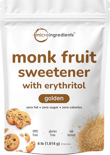 Golden Monk Fruit Sweetener with Erythritol, 4 Pounds - No After Taste - Brown Sugar Substitute, Keto Diet Friendly, Zer