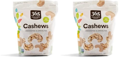 365 by Whole Foods Market, Cashews Unsalted & Unroasted, 24 Ounce (Pack of 2)