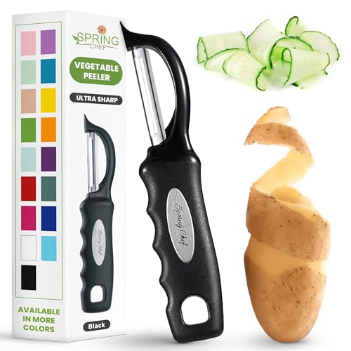 Spring Chef Premium Swivel Vegetable Peeler, Soft Grip Handle and Ultra Sharp Stainless Steel Blades - Perfect Kitchen P