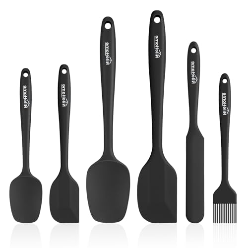 NileHome Silicone Spatula Set, 6 Pieces Food Grade Kitchen Utensils with Silicone Brush Heat Resistant Up to 600°F Dishw