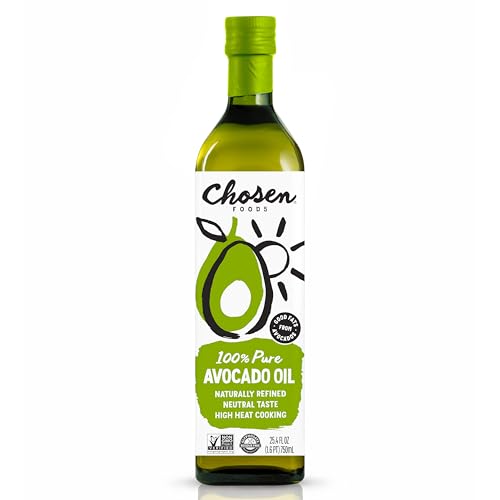 Chosen Foods Avocado Oil, 25.4 Fl Oz - All Purpose Cooking Oil made from 100% Pure Avocados - Non-GMO, Gluten-Free, Keto