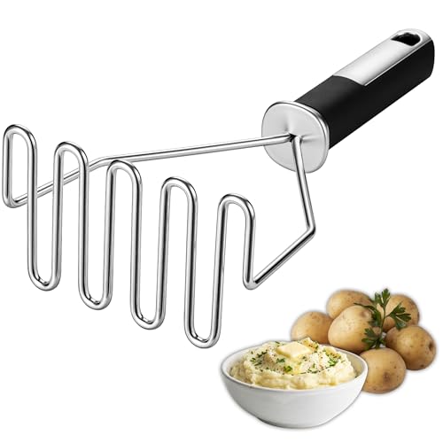 Spring Chef Stainless Steel Potato Masher, Heavy Duty Mashed Potato Smasher