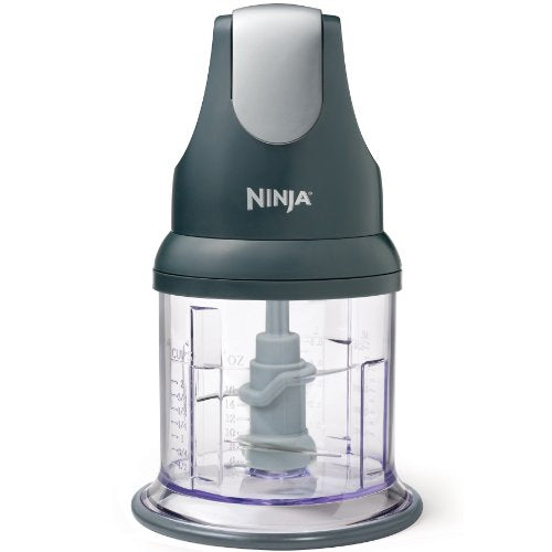 Ninja Express Chop Manual Food Processor, 16oz Bowl, Gray, NJ100GR | One-touch pulse chops, grinds & purees garlic, herb