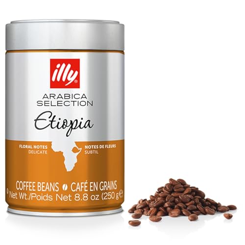 illy Arabica Selections Ethiopia Whole Bean Coffee, 100% Arabica Bean Single Origin Coffee, Light Roast with Notes of Ja