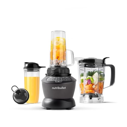 Nutribullet Full-Size Blender Combo, Single-Serve & Large Capacity, 1200W, 64oz Pitcher, 32oz Cup, Extractor Blade, 3-Sp