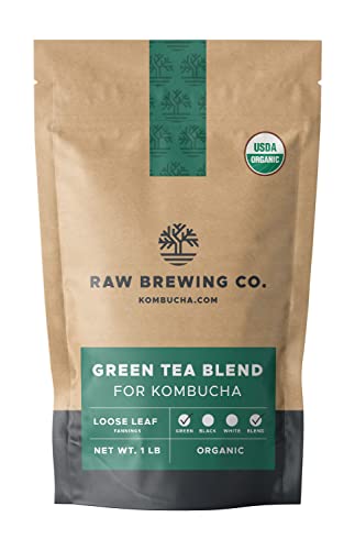 Kombucha.com Certified Organic Loose Leaf Tea - Kombucha Brewing Blends (Green Tea Blend, 8 Ounce). Makes up to 25 gallo