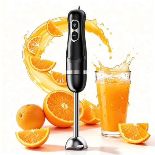 Immersion Blender Handheld, Corded Electric Blenders Portable Stick Mixer with 2 Mixing Speed and Stainless Steel Blades