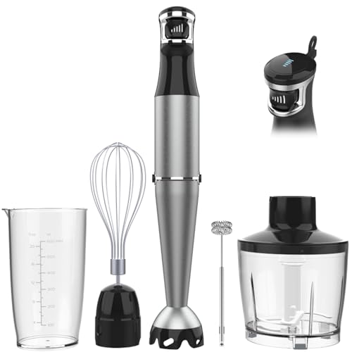 Turelar Immersion Blender Handheld Corded Hand Blenders Set 1100W, Trigger Variable Speed 5 in 1 Stick Emulsifier with C