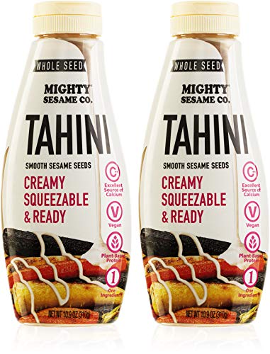 Mighty Sesame "Whole Seed" Creamy & Ready Squeezable Tahini Paste, 10.9oz (2 Pack) Gluten Free, Vegan, Non GMO, Keto Fri
