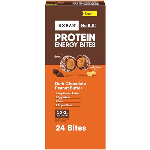 RXBAR Protein Energy Bites, 8g Protein, Gluten Free Energy Snacks, Protein Snacks, Dark Chocolate Peanut Butter, 21.1oz 