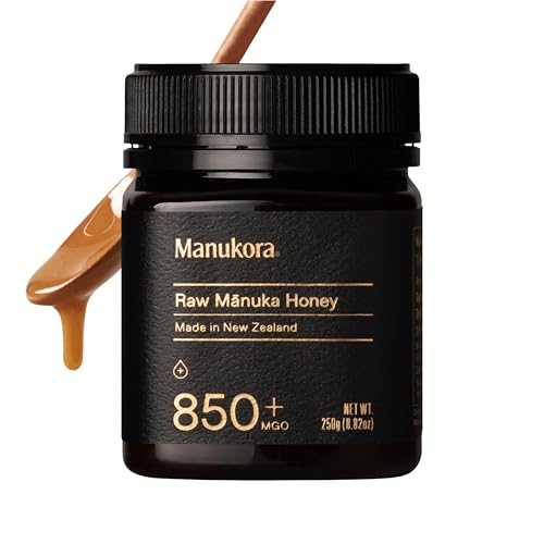 Manukora Raw Manuka Honey MGO 850+, New Zealand Honey, Superfood, Non-GMO, Monofloral, 3rd-Party Tested, Glyphosate Resi