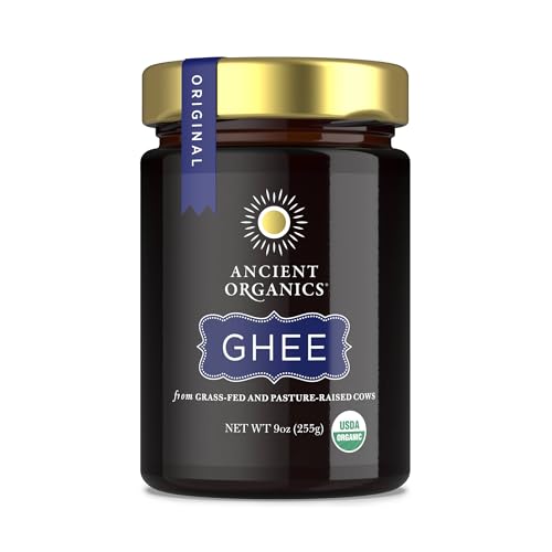 Ancient Organics Ghee - Organic Grass Fed Ghee Butter, Gluten Free, Clarified Butter, Vitamins & Omegas, Lactose Reduced