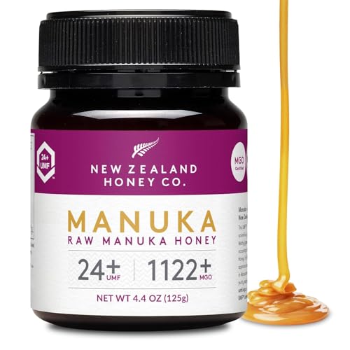 New Zealand Honey Co. Raw Manuka Honey UMF 24+ MGO 1122+ - 4.4oz Starter Size - Authentic New Zealand Sourced - Monoflor