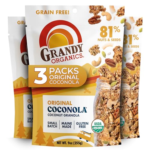 Grandy Organics Original Coconola - Certified Organic Grain Free Granola - 7g Protein - Gluten Free, Non GMO, Vegan & Pa