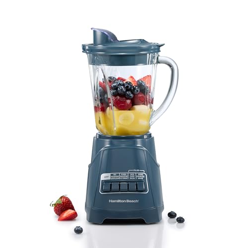 Hamilton Beach Power Elite Wave Action Blender For Smoothies, 40 Oz Glass Jar, 12 Functions Including Puree, Crush Ice, 
