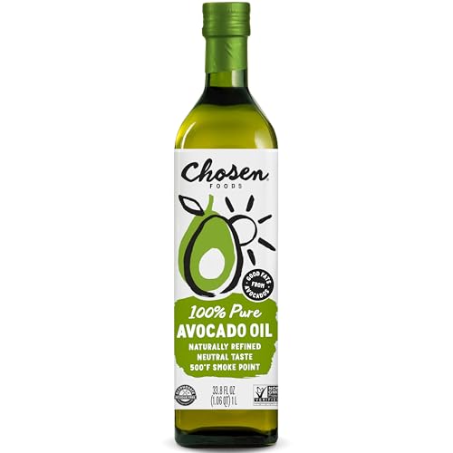 Chosen Foods Avocado Oil, 1 Liter - All Purpose Cooking Oil made from 100% Pure Avocados - Non-GMO, Gluten-Free, Glyphos