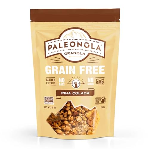 Paleonola Pina Colada Grain Free Granola, 10 Oz Resealable Bag (Pack of 1) - Grainless Paleo Granola Blended with Dried 