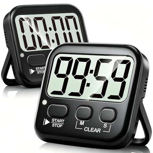 Antonki 2 Pack Digital Timer for Kids, Magnetic Countdown Kitchen Timers for Cooking, Egg, Classroom, Teacher, Exercise,