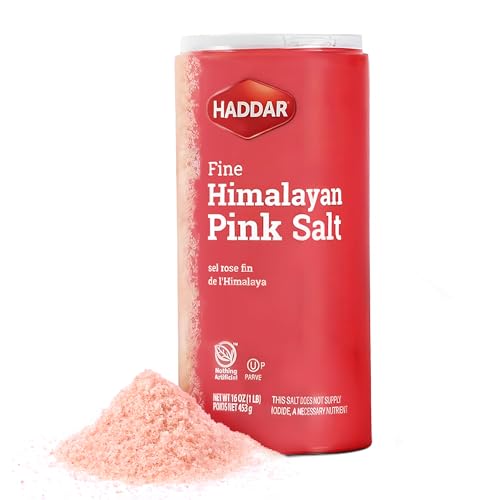 Haddar Fine Himalayan Pink Salt, 16 oz | Pure and Natural Pink Himalayan Sea Salt | Rich in Essential Minerals | Gourmet