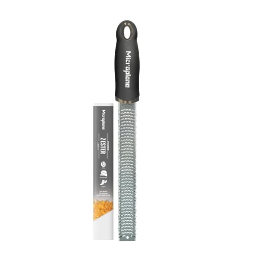 Microplane Premium Classic Series Zester 18/8, Black - Lemon Zester & Cheese Grater & Vegetable Grater - Citrus, Parmesa